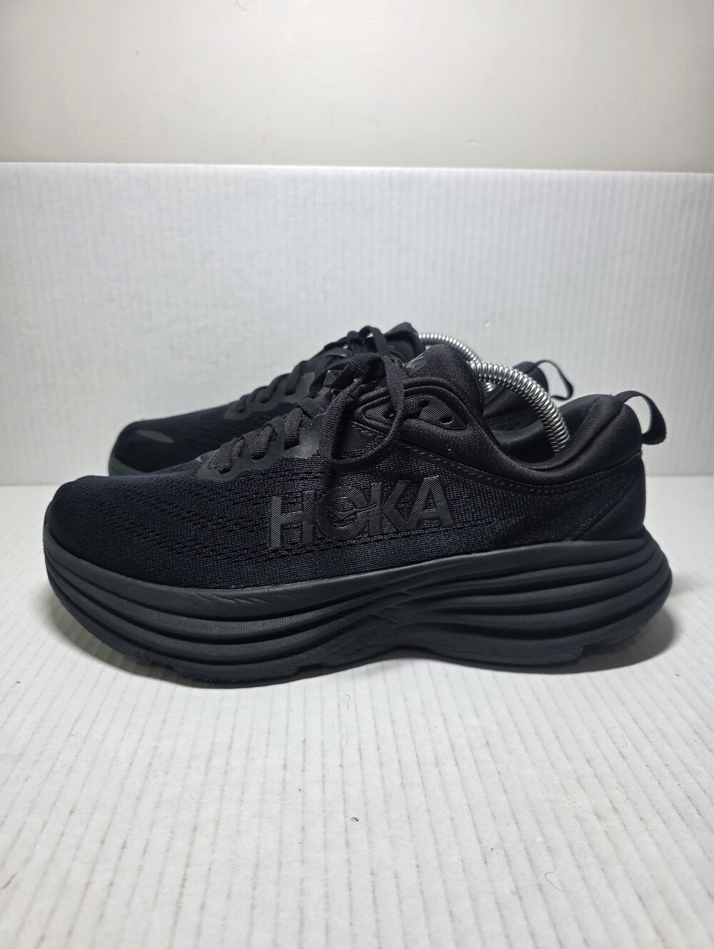 Hoka One One Bondi 8 Triple Black Shoes Womens Size 10 Wide Athletic Running
